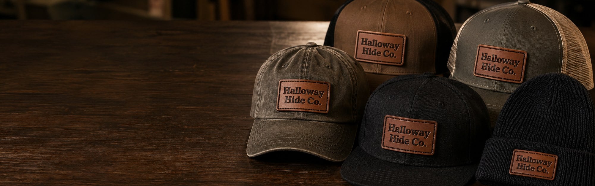 Custom printed leather patch hats with logo